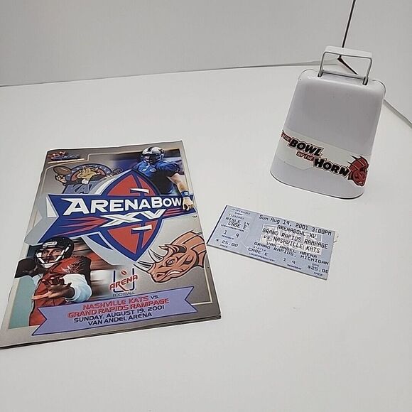 Arenabowl‎ XV Nashville Kats VS Grand Rapids Rampage 2001 Program Ticket Bell - Picture 1 of 8